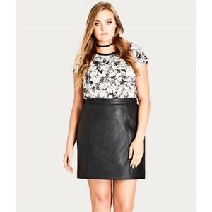 City Chic Black Pleather Mini Skirt